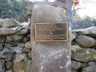 Hovey Plaque installed on Devils Elbow Rd